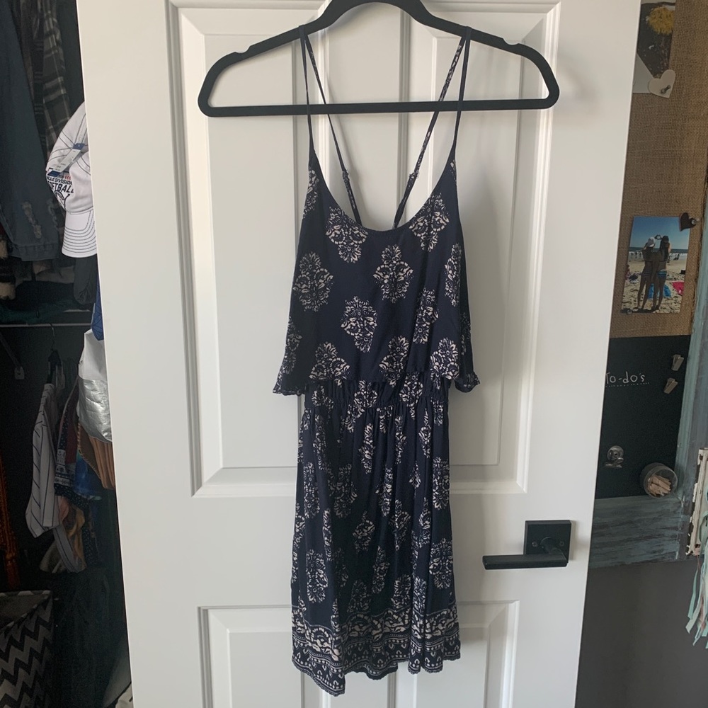 Navy patterned dress